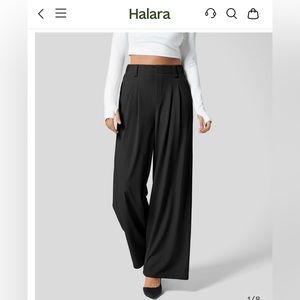 High Waisted Plicated Side Pocket Wide Leg Waffle Casual Pants *1